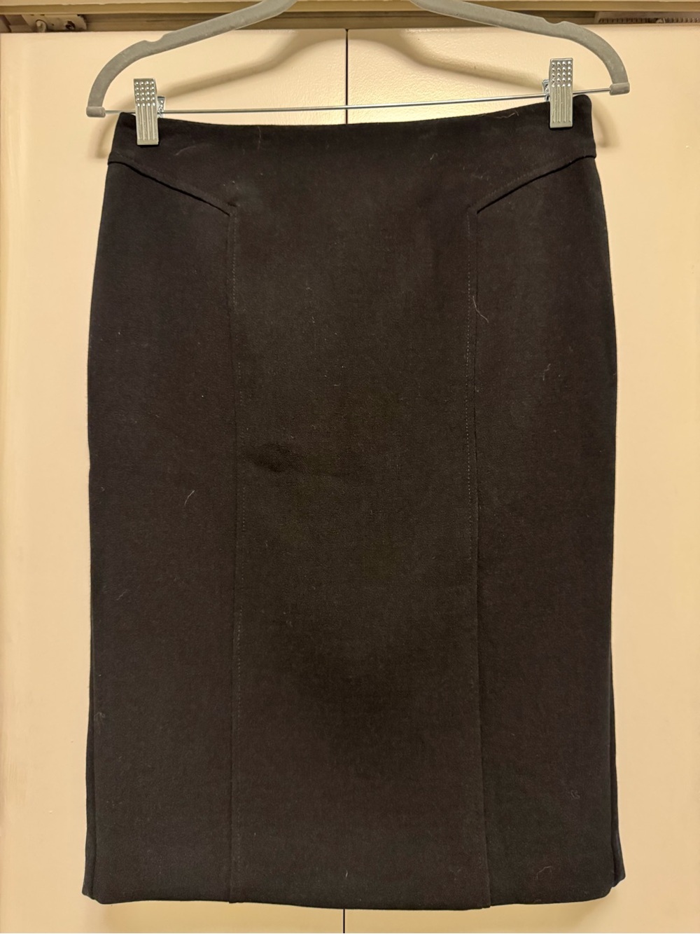 Vintage Le Château Classic Black Panel Pencil Skirt Made in Canada Size 6